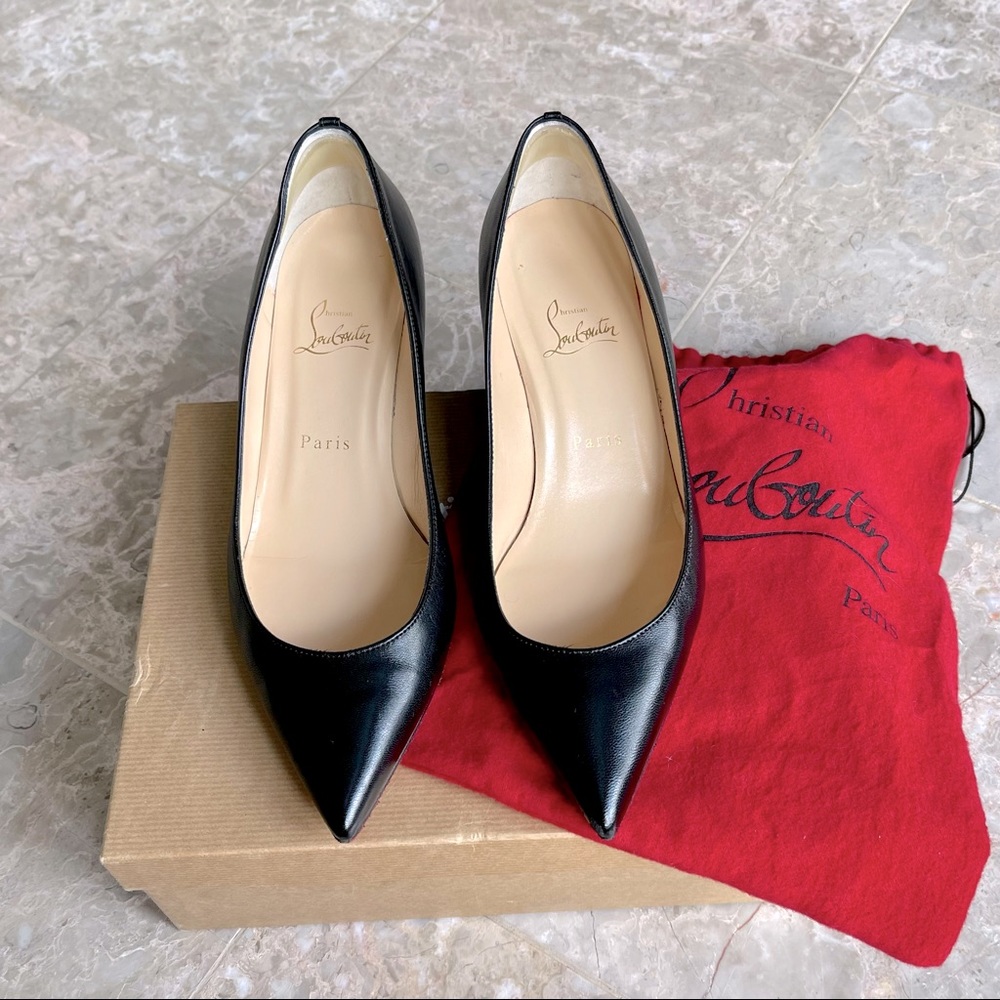 Christian Louboutin “Pipina” Pointy Toe Wedge Heels